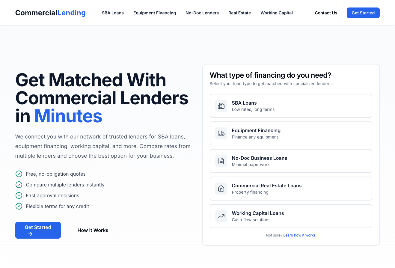 CommercialLendingBroker.com - Connect businesses with trusted commercial lenders